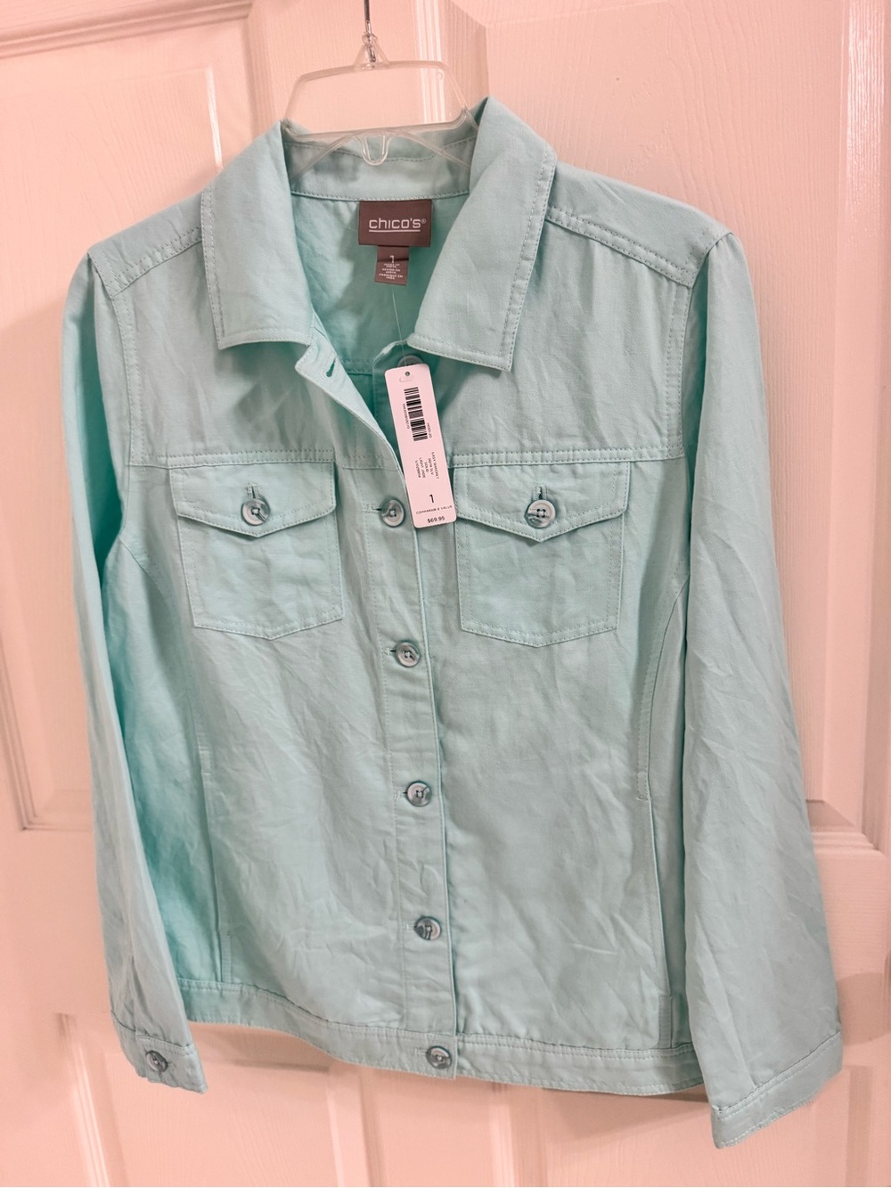 Chico's Aqua blue light jacket